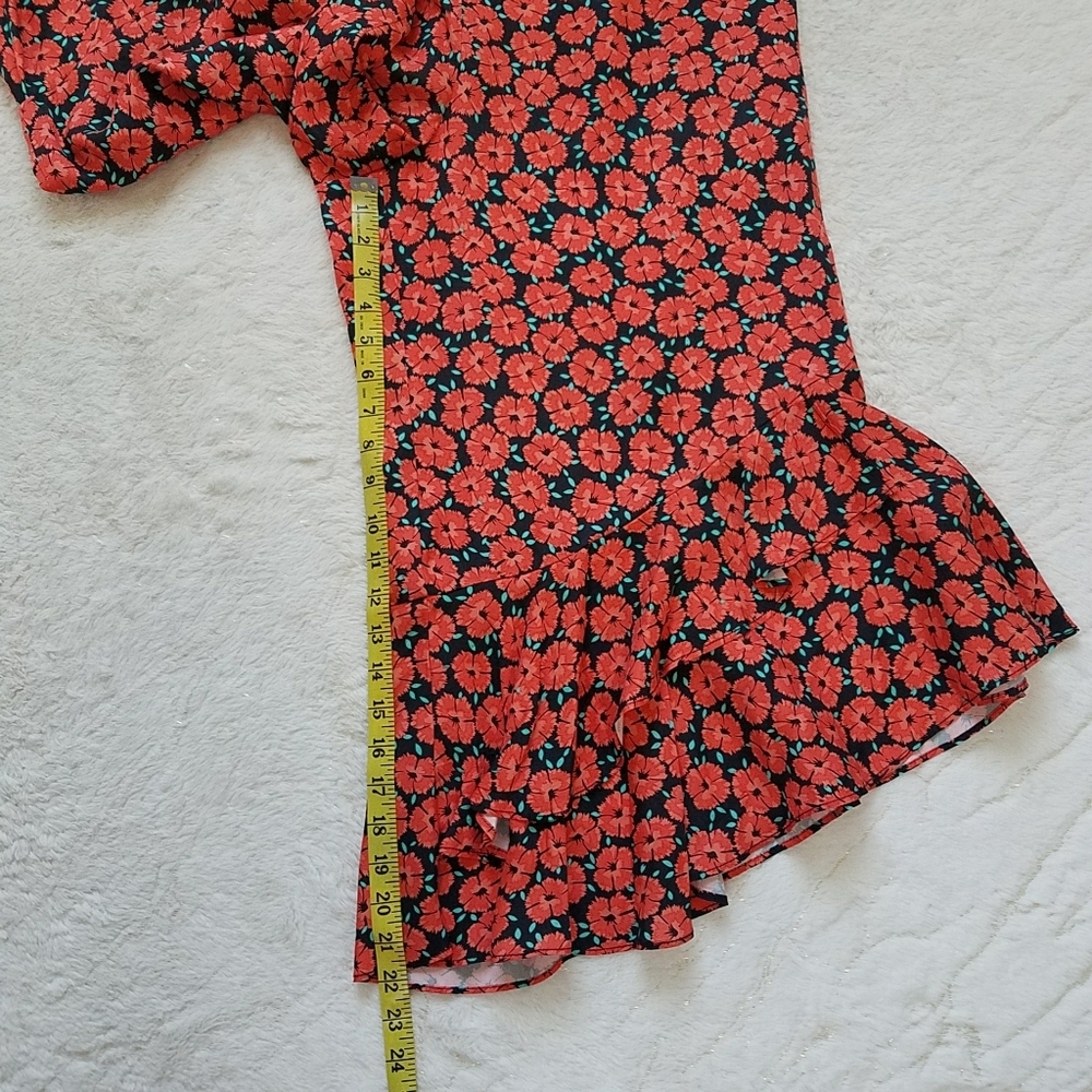 ETT:TWA Anthropologie Virginie Flared Poppy Print Pants - Picture 5 of 10